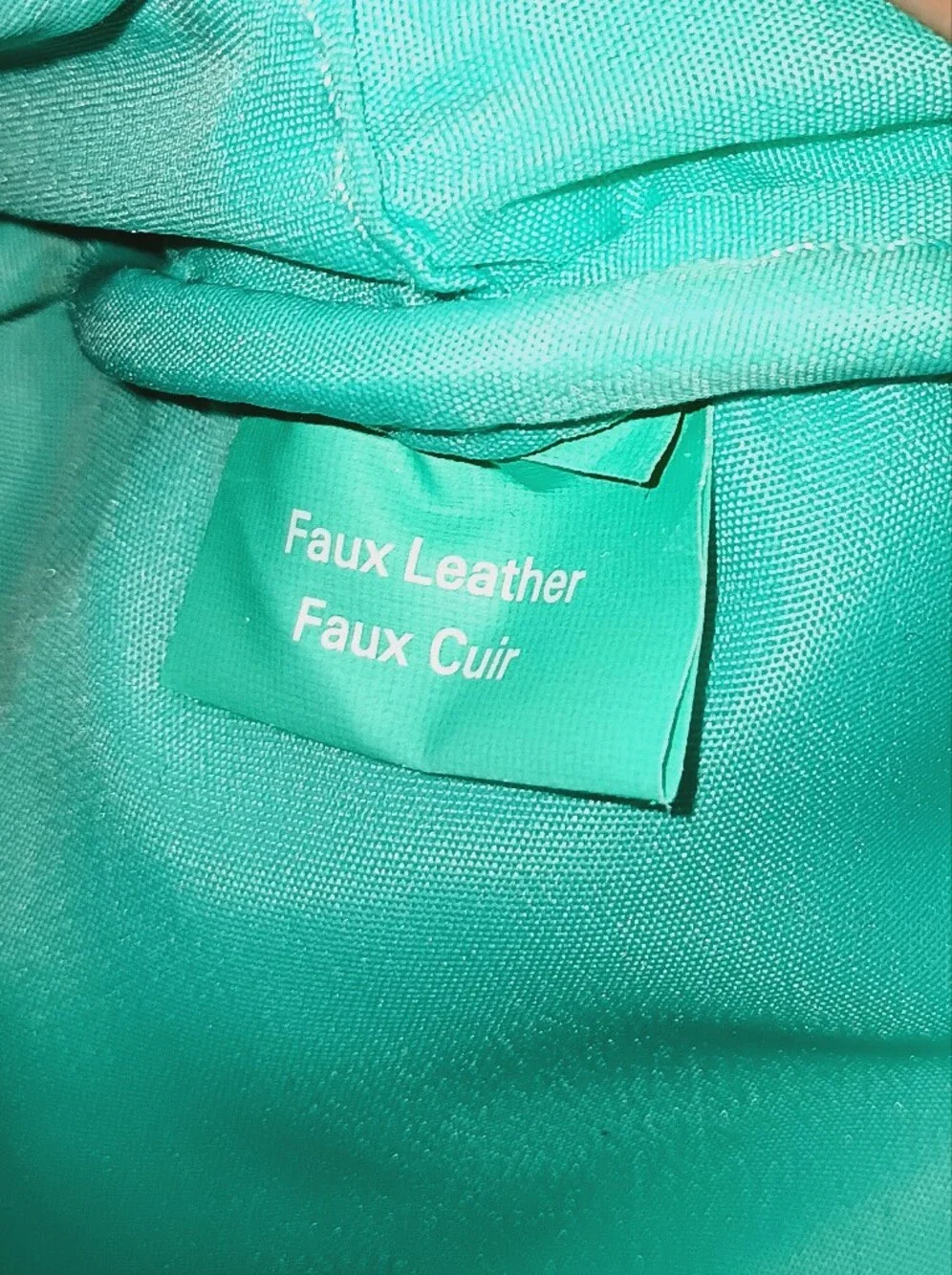 Victoria's Secret Pure Daydream Cosmetics Bag Striped Faux Leather Aqua White